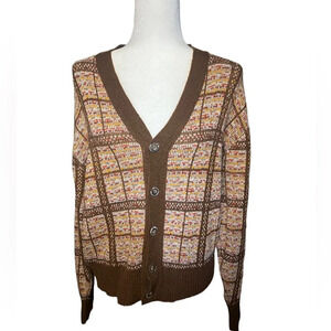 Vintage 70’s Plaid Cardigan M